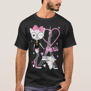 T-shirt Amusons-nous à Paris Tee Cute Kitty Unicorn