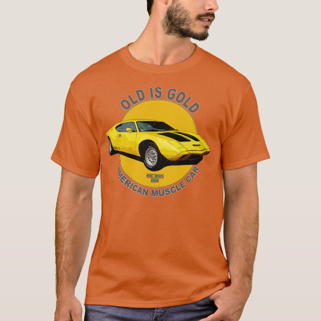 T-shirt AMX American Muscle 60s les années 70 Old est Gold (Devant)