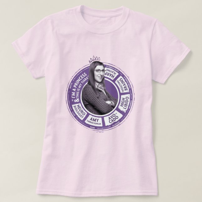 T-shirt Amy Farrah Fowler - Graphique d'informations (Design devant)