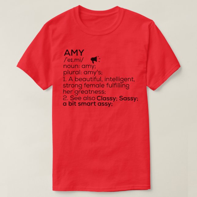 T-shirt Amy Nom Définition Amy Nom Femme (Design devant)