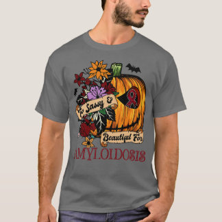 T-shirt Amyloïdose Sensibilisation rétro halloween pompki