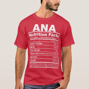 T-shirt Ana Nutrition Facts Ana Nom Anniversaire
