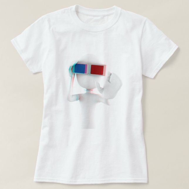 T-shirt anaglyphe de l'homme 3d (Design devant)