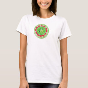 T-shirt Anahata Coeur Chakra Cercle Fleur Haut, Blanc