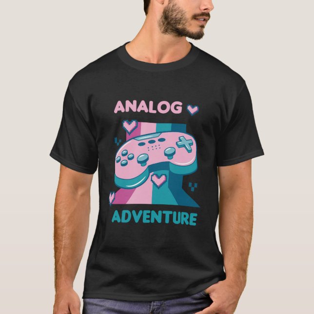 T-shirt Analog Adventure Retro Funny Gamer Designs Présent (Devant)