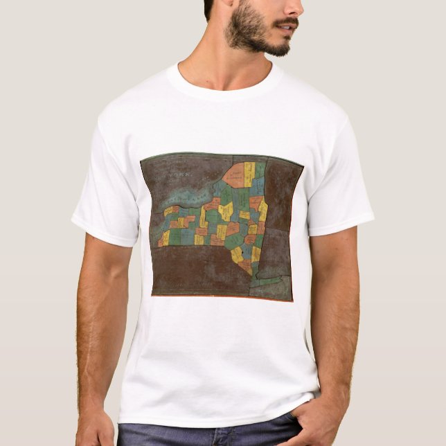 T-shirt Analyse géographique de l'état de New York (Devant)