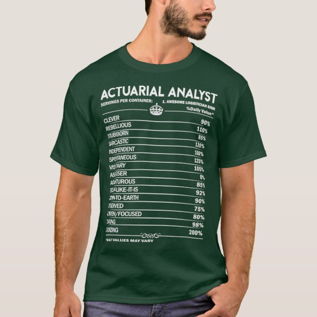 T-shirt Analyste actuariel Analyste actuariel    Analyste  (Devant)