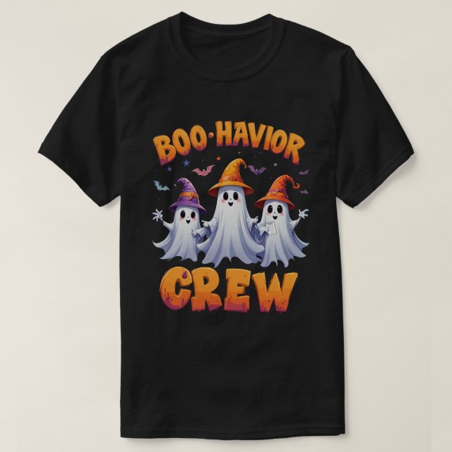 T-shirt Analyste de comportement Halloween ABA Ghost Boo-h (Design devant)