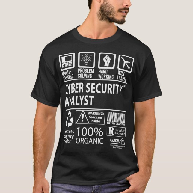 T-shirt Analyste de cybersécurité Analyste de cybersécurit (Devant)