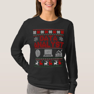 T-shirt Analyste de données Hors de l'épaule Noël laide Sw