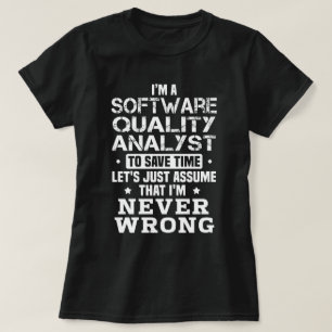 T-shirt Analyste de la qualité du logiciel