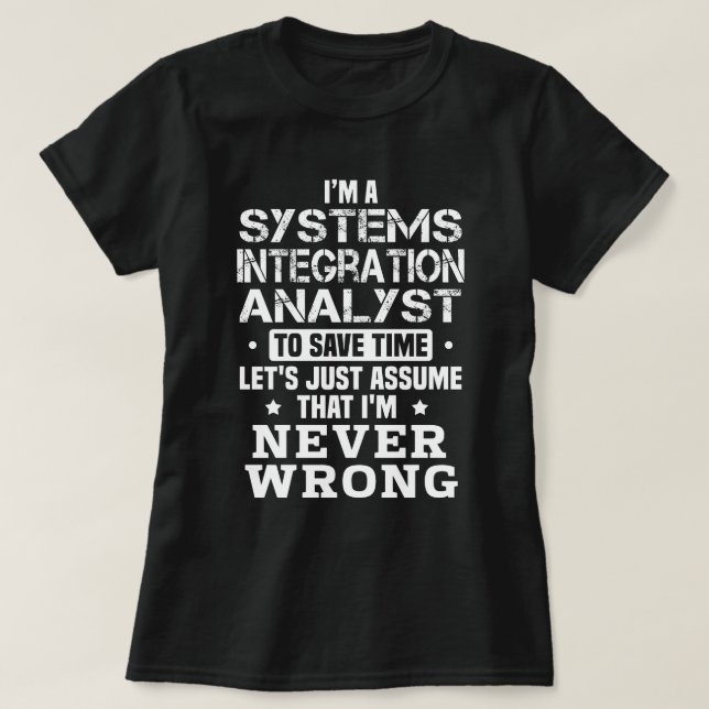 T-shirt Analyste de l'intégration des systèmes (Design devant)