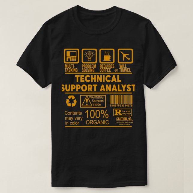 T-SHIRT ANALYSTE DE SOUTIEN TECHNIQUE NICE DESIGN 2017 1 (Design devant)