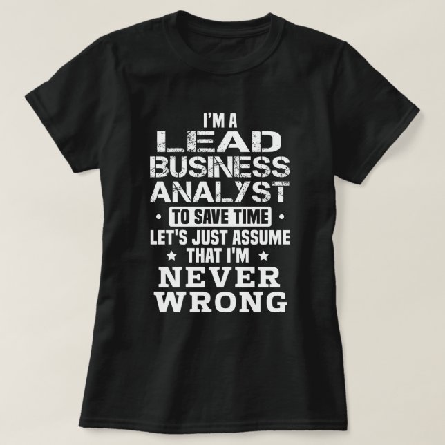 T-shirt Analyste d'entreprise principal (Design devant)