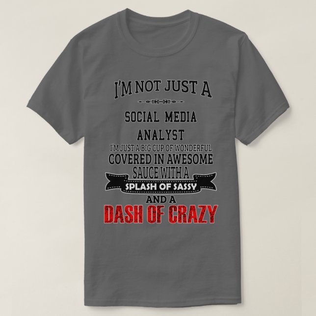 T-shirt Analyste des médias sociaux Anniversaire Noël Cade (Design devant)