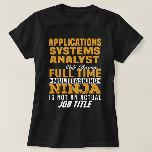 T-shirt Analyste des systèmes d'applications (Design devant)