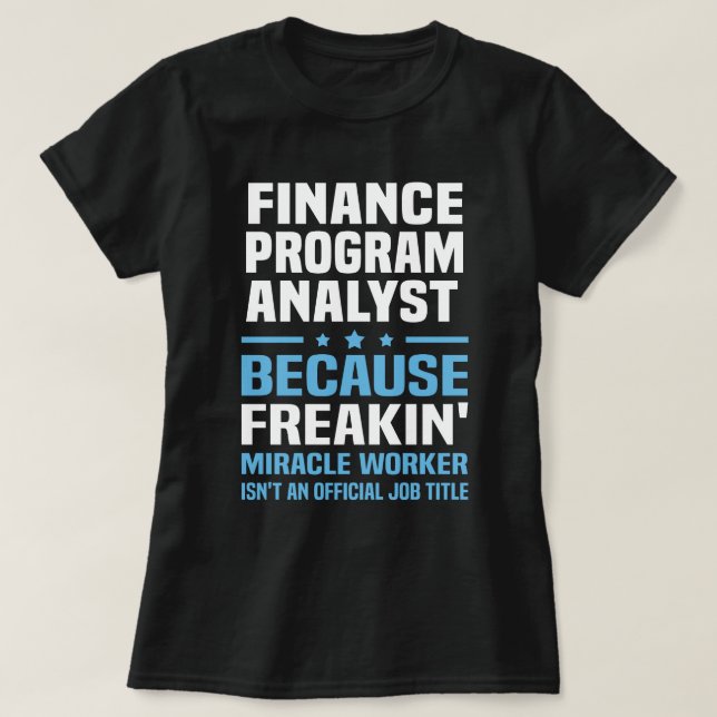 T-shirt Analyste du programme des finances (Design devant)