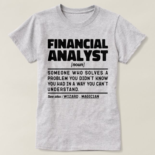 T-shirt Analyste financier Cotravailleur Cool de définitio (Design devant)