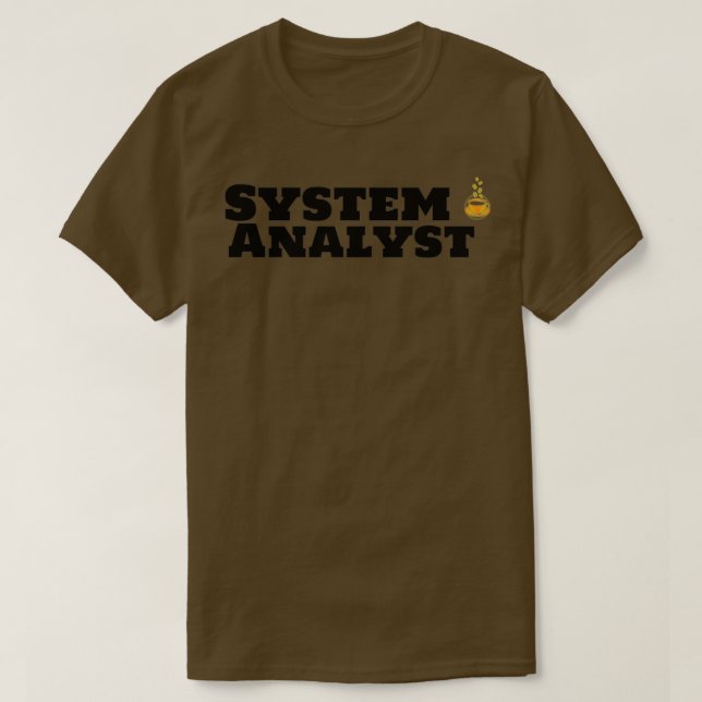 T-shirt Analyste système et café (Design devant)