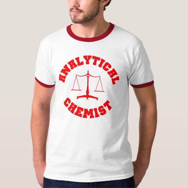 T-shirt analytique de chimiste (rouge) (Devant)