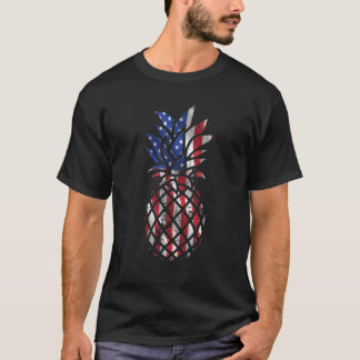 T-shirt Ananas 4 juillet Drapeau Américain Hommes Femmes A