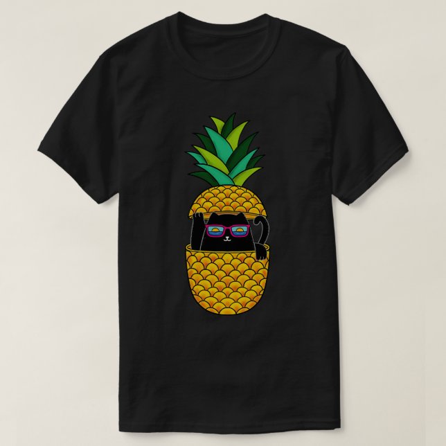 T-shirt Ananas au chat (Design devant)