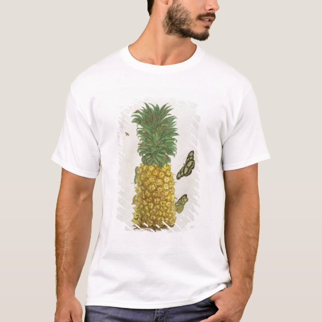 T-shirt Ananas avec chenille et papillons (main c (Devant)