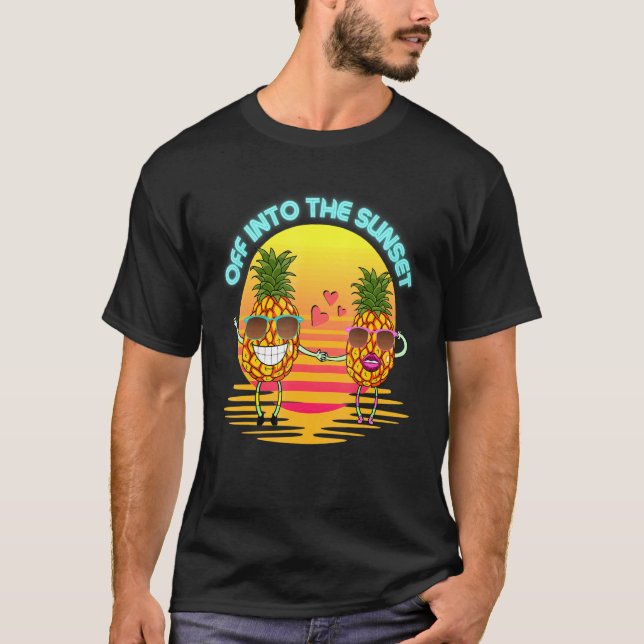 T-shirt Ananas avec lunettes de soleil (Devant)