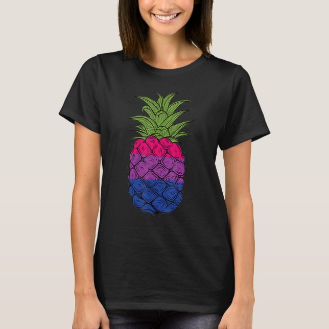 T-shirt Ananas bisexuel Bi Pride LGBTQ Pride d'ananas (Devant)