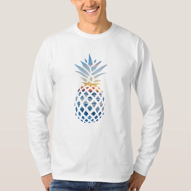 T-shirt Ananas coucher de soleil Seaview Élégant Graphisme (Devant)