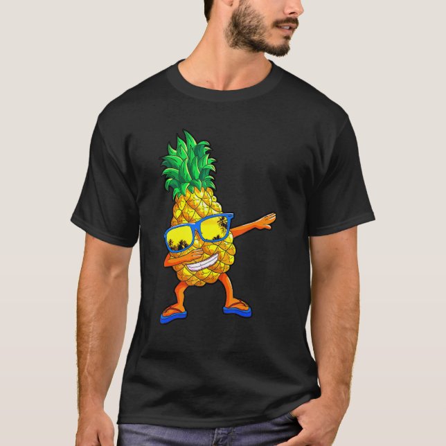 T-shirt Ananas Dabbing Hommes Enfants Plage Vacances Été H (Devant)