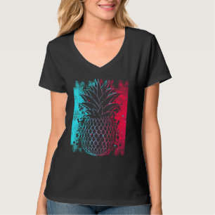 T-shirt Ananas en couleur techno de festival synthétiseur 