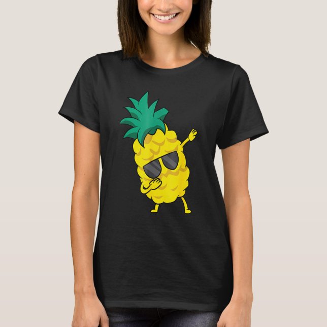 T-shirt Ananas En Mer Avec Lunettes De Soleil Fruit Dabbin (Devant)