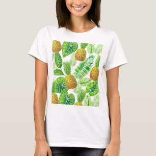 T-shirt Ananas et feuilles tropicaux