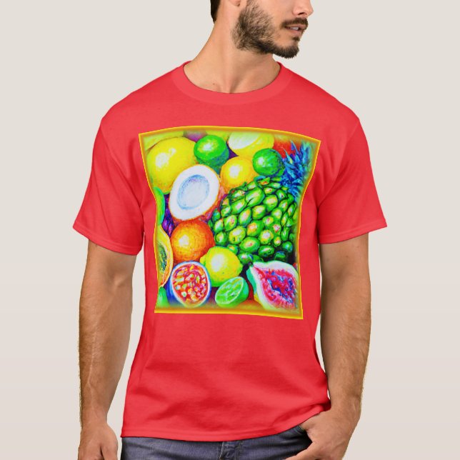 T-shirt Ananas et fruits tropicaux. Commandez dès maintena (Devant)