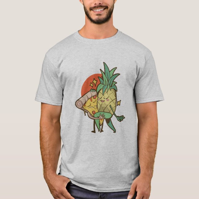 T-shirt Ananas et pizza en amour (Devant)
