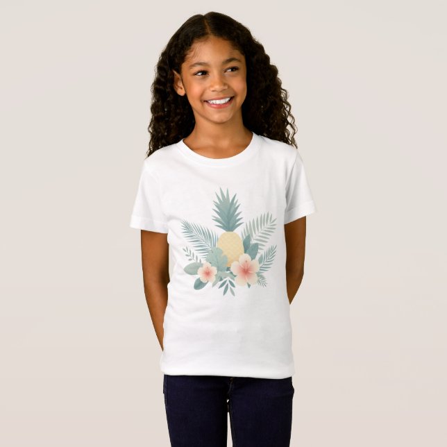 T-Shirt Ananas floral & Hawaiian (Devant entier)