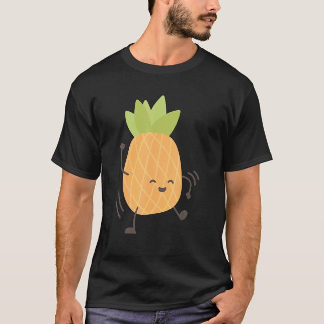 T-shirt Ananas Joyeux Danser été (Devant)