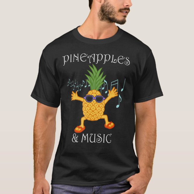 T-shirt Ananas Notes musicales Vitamines de Clef Frui trop (Devant)