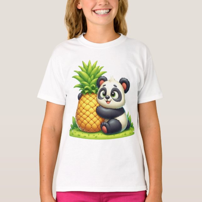 T-shirt Ananas Panda love (Devant)
