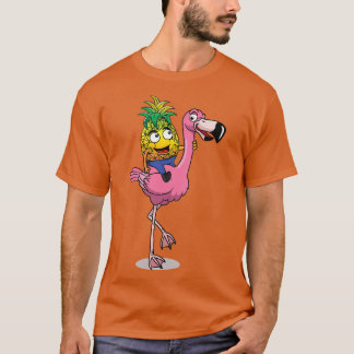 T-shirt Ananas pivotants sur Flamant rose Swwing Swinger M