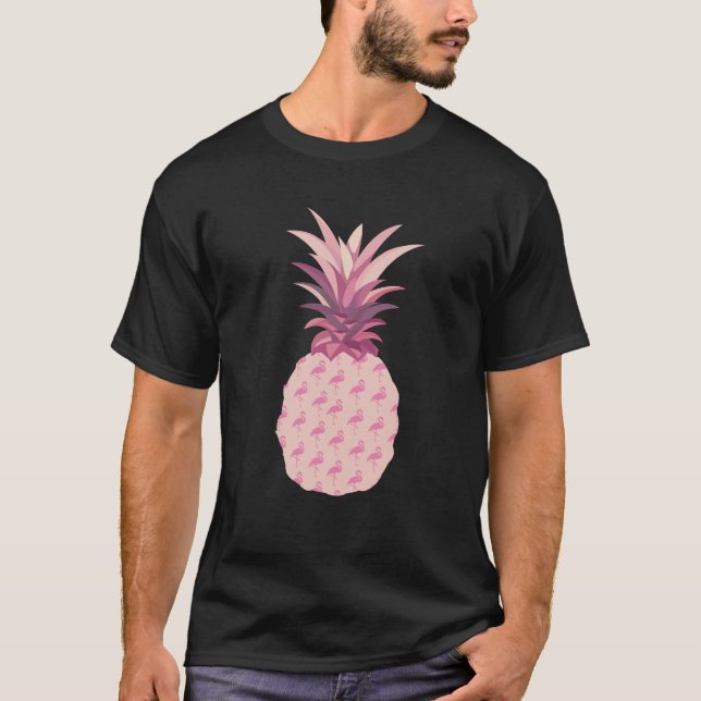 T-shirt Ananas rose Flamant rose (Devant)