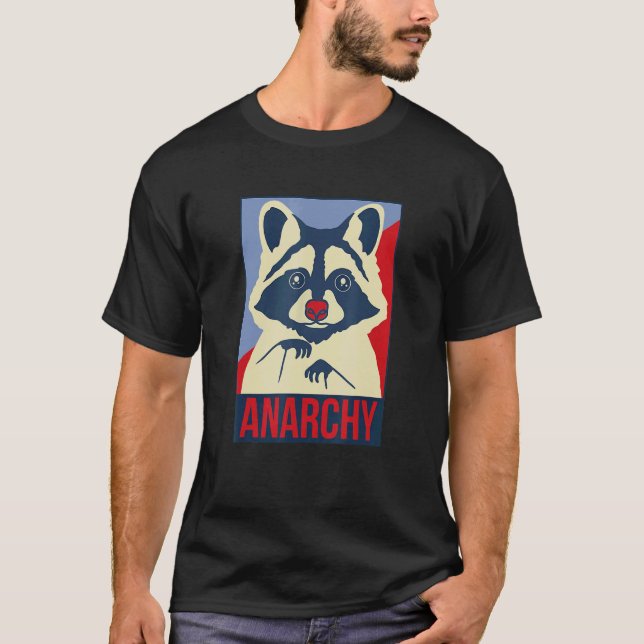 T-shirt Anarchy Trash Panda Raccoon Design animal (Devant)