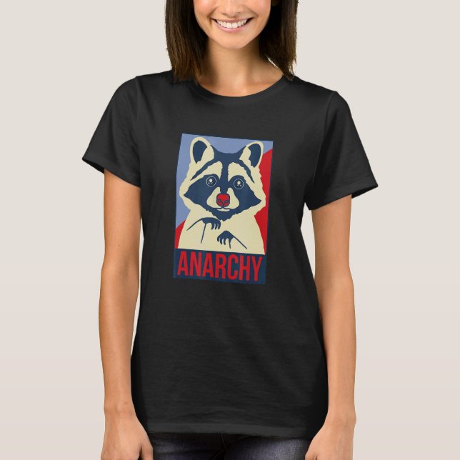 T-shirt Anarchy Trash Panda Raccoon Design animal (Devant)
