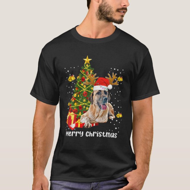 T-shirt Anatolian Shepherd Dog Christmas Tree Santa Xmas P (Devant)
