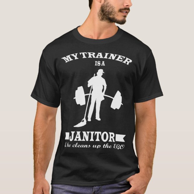 T-shirt Anatoly My Trainer Is Janitor Funny Gym Prank  (Devant)