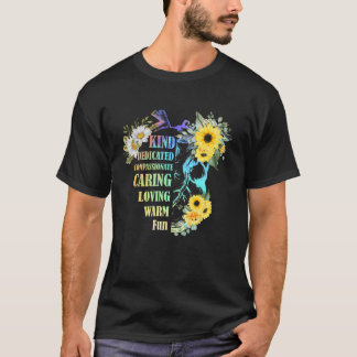 T-shirt Anatomical Heart With Daisy And Sun Flowers