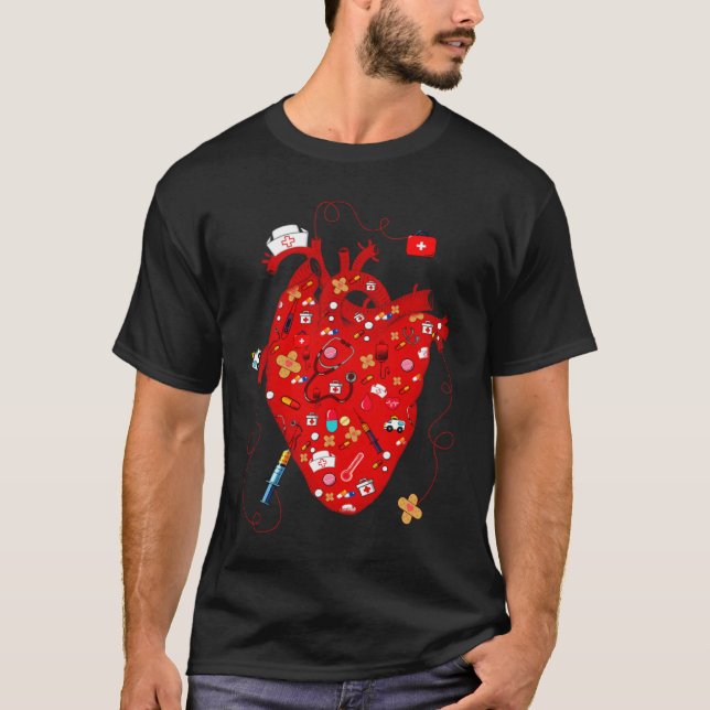 T-shirt Anatomical Human Heart Cardiology Medical Cardiac  (Devant)