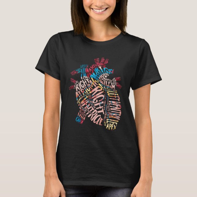 T-shirt Anatomical Human Heart Cardiology Medical Cardiac  (Devant)
