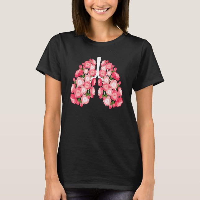 T-shirt Anatomical Lungs Flowers Medical Science Anatomy T (Devant)